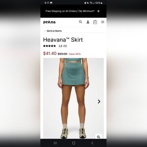 Prana Heavana Skirt Skort Gray/Charcoal Womens Medium
